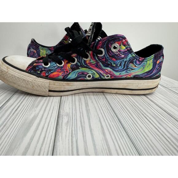Converse Chuck Taylor All Star Oil Slick Sneakers Satin Blue Green Lace Up‎ 8 - Picture 8 of 8